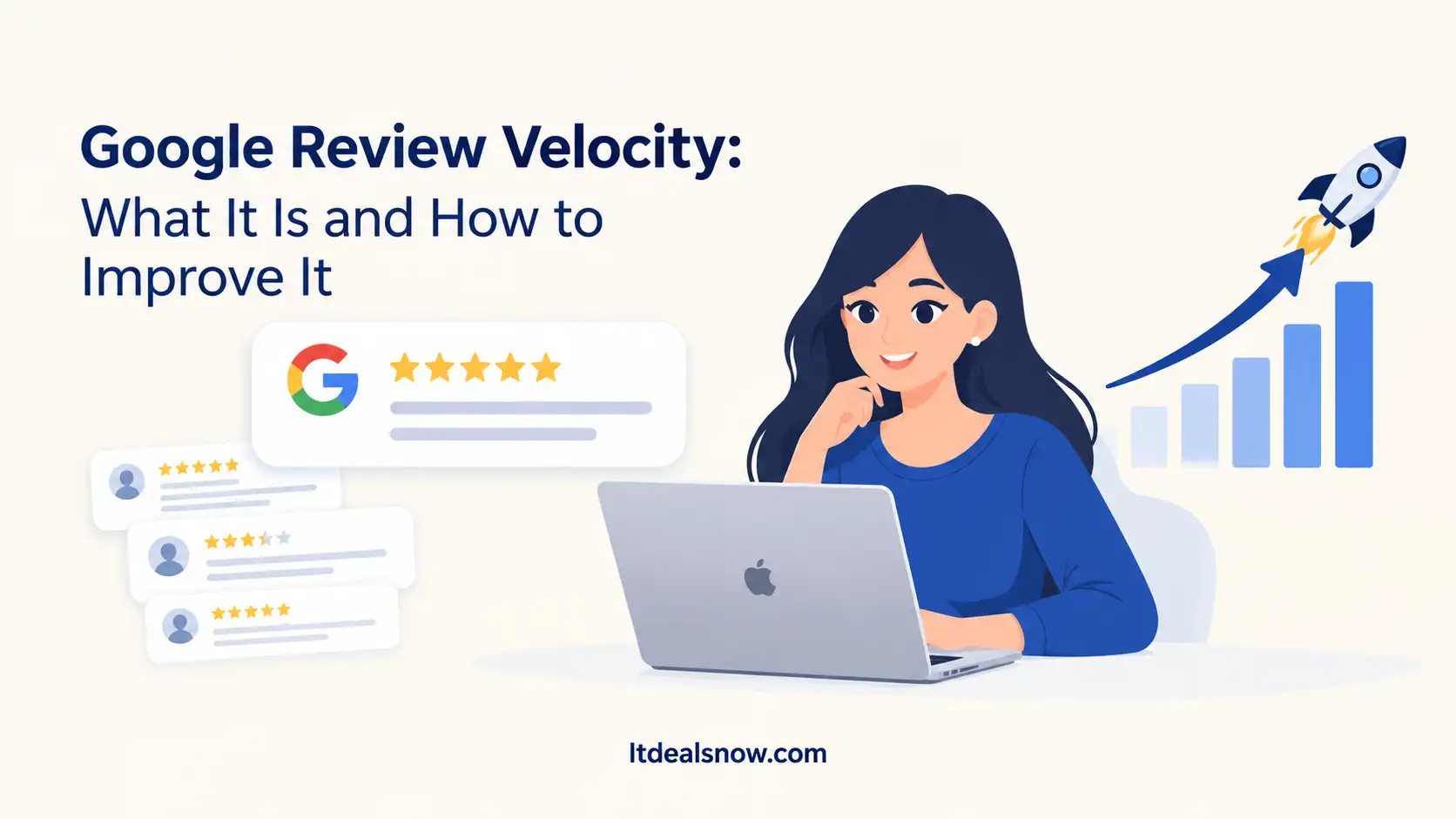 Graph showing Google review velocity, customer feedback growth, and rating frequency over time